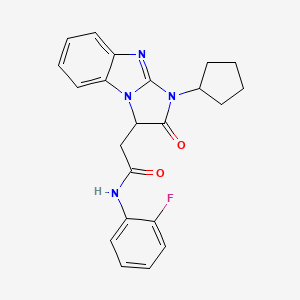 molecular formula C22H21FN4O2 B11034211 2-(1-cyclopentyl-2-oxo-2,3-dihydro-1H-imidazo[1,2-a]benzimidazol-3-yl)-N-(2-fluorophenyl)acetamide 