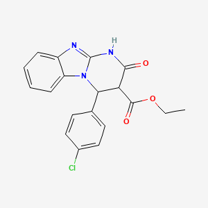 molecular formula C19H16ClN3O3 B11034226 Ethyl 4-(4-chlorophenyl)-2-oxo-1,2,3,4-tetrahydropyrimido[1,2-a]benzimidazole-3-carboxylate 