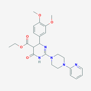 Ethyl 4-(3,4-bis(methyloxy)phenyl)-6-oxo-2-(4-(2-pyridinyl)-1-piperazinyl)-1,4,5,6-tetrahydro-5-pyrimidinecarboxylate