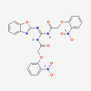 molecular formula C24H18N6O9 B11034288 N-[(Z)-(1,3-benzoxazol-2-ylamino){[(2-nitrophenoxy)acetyl]amino}methylidene]-2-(2-nitrophenoxy)acetamide 