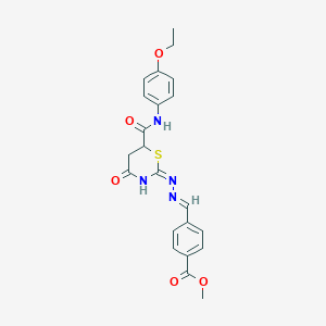 methyl 4-[(E)-(2-{6-[(4-ethoxyphenyl)carbamoyl]-4-oxo-5,6-dihydro-4H-1,3-thiazin-2-yl}hydrazinylidene)methyl]benzoate