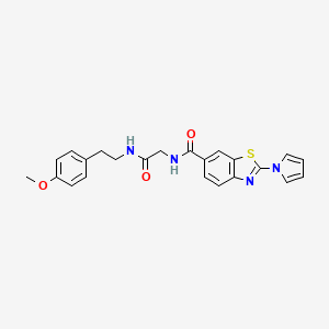 molecular formula C23H22N4O3S B11034328 N-(2-{[2-(4-methoxyphenyl)ethyl]amino}-2-oxoethyl)-2-(1H-pyrrol-1-yl)-1,3-benzothiazole-6-carboxamide 