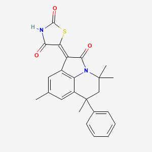 (5Z)-5-(4,4,6,8-tetramethyl-2-oxo-6-phenyl-5,6-dihydro-4H-pyrrolo[3,2,1-ij]quinolin-1(2H)-ylidene)-1,3-thiazolidine-2,4-dione