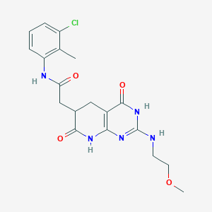 N-(3-chloro-2-methylphenyl)-2-{2-[(2-methoxyethyl)amino]-4,7-dioxo-1,4,5,6,7,8-hexahydropyrido[2,3-d]pyrimidin-6-yl}acetamide