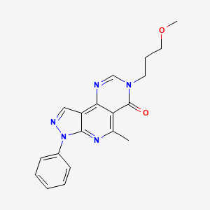 11-(3-methoxypropyl)-8-methyl-5-phenyl-4,5,7,11,13-pentazatricyclo[7.4.0.02,6]trideca-1,3,6,8,12-pentaen-10-one