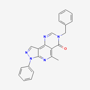 molecular formula C22H17N5O B11034363 11-benzyl-8-methyl-5-phenyl-4,5,7,11,13-pentazatricyclo[7.4.0.02,6]trideca-1,3,6,8,12-pentaen-10-one 