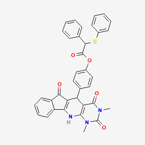 molecular formula C36H27N3O5S B11034379 [4-(5,7-dimethyl-4,6,17-trioxo-5,7,9-triazatetracyclo[8.7.0.03,8.011,16]heptadeca-1(10),3(8),11,13,15-pentaen-2-yl)phenyl] 2-phenyl-2-phenylsulfanylacetate 