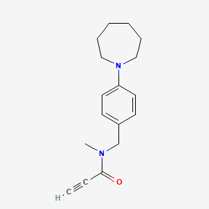 molecular formula C17H22N2O B11034387 N-{[4-(Azepan-1-YL)phenyl]methyl}-N-methylprop-2-ynamide 