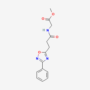 methyl N-[3-(3-phenyl-1,2,4-oxadiazol-5-yl)propanoyl]glycinate