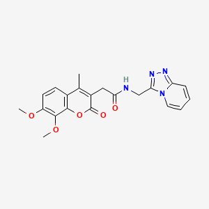 2-(7,8-dimethoxy-4-methyl-2-oxo-2H-chromen-3-yl)-N-([1,2,4]triazolo[4,3-a]pyridin-3-ylmethyl)acetamide