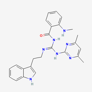 N-[(Z)-[(4,6-dimethylpyrimidin-2-yl)amino]{[2-(1H-indol-3-yl)ethyl]amino}methylidene]-2-(methylamino)benzamide