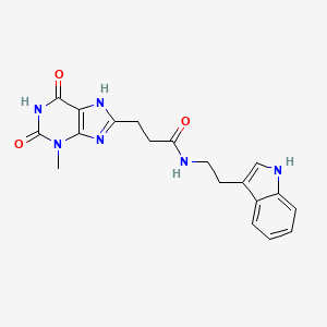 N-(2-(1H-indol-3-yl)ethyl)-3-(3-methyl-2,6-dioxo-2,3,6,7-tetrahydro-1H-purin-8-yl)propanamide