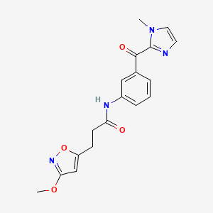 3-(3-methoxy-1,2-oxazol-5-yl)-N-{3-[(1-methyl-1H-imidazol-2-yl)carbonyl]phenyl}propanamide