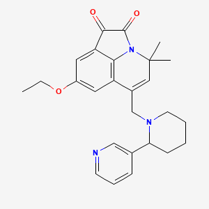 molecular formula C26H29N3O3 B11034410 8-ethoxy-4,4-dimethyl-6-{[2-(pyridin-3-yl)piperidin-1-yl]methyl}-4H-pyrrolo[3,2,1-ij]quinoline-1,2-dione 