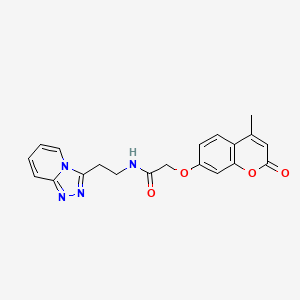 2-[(4-methyl-2-oxo-2H-chromen-7-yl)oxy]-N-[2-([1,2,4]triazolo[4,3-a]pyridin-3-yl)ethyl]acetamide