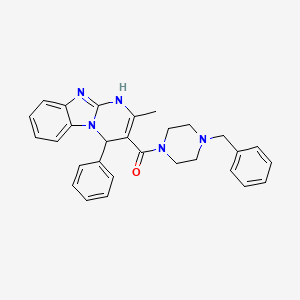 (4-Benzylpiperazin-1-yl)(2-methyl-4-phenyl-1,4-dihydropyrimido[1,2-a]benzimidazol-3-yl)methanone