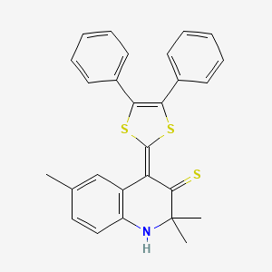 molecular formula C27H23NS3 B11034442 4-(4,5-diphenyl-1,3-dithiol-2-ylidene)-2,2,6-trimethyl-1,4-dihydroquinoline-3(2H)-thione 