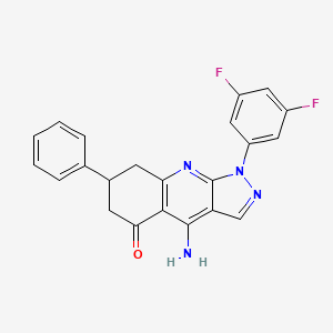 4-Amino-1-(3,5-difluorophenyl)-7-phenyl-1H,5H,6H,7H,8H-pyrazolo[3,4-B]quinolin-5-one