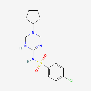 molecular formula C14H19ClN4O2S B11034495 4-chloro-N-(5-cyclopentyl-1,4,5,6-tetrahydro-1,3,5-triazin-2-yl)benzenesulfonamide 