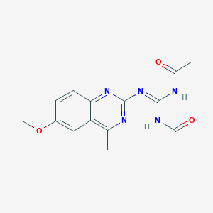 molecular formula C15H17N5O3 B11034501 N,N'-Diacetyl-N''-(6-methoxy-4-methyl-quinazolin-2-yl)-guanidine 