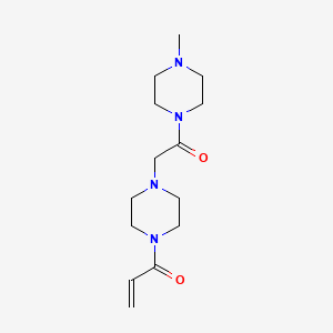 molecular formula C14H24N4O2 B11034511 1-{4-[2-(4-Methylpiperazino)-2-oxoethyl]piperazino}-2-propen-1-one 