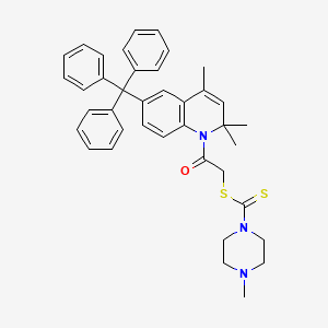 2-oxo-2-(2,2,4-trimethyl-6-tritylquinolin-1(2H)-yl)ethyl 4-methylpiperazine-1-carbodithioate