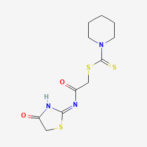 2-Oxo-2-[(4-oxo-4,5-dihydro-1,3-thiazol-2-yl)amino]ethyl piperidine-1-carbodithioate