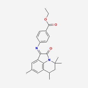 molecular formula C24H26N2O3 B11034573 ethyl 4-{[(1E)-4,4,6,8-tetramethyl-2-oxo-5,6-dihydro-4H-pyrrolo[3,2,1-ij]quinolin-1(2H)-ylidene]amino}benzoate 