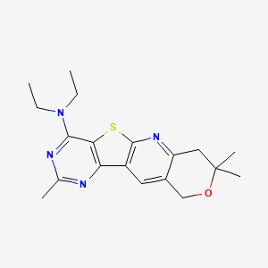 N,N-diethyl-5,5,13-trimethyl-6-oxa-17-thia-2,12,14-triazatetracyclo[8.7.0.03,8.011,16]heptadeca-1,3(8),9,11,13,15-hexaen-15-amine