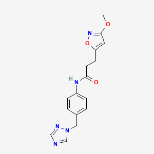 3-(3-methoxy-1,2-oxazol-5-yl)-N-[4-(1H-1,2,4-triazol-1-ylmethyl)phenyl]propanamide