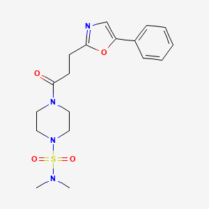 N,N-dimethyl-4-[3-(5-phenyl-1,3-oxazol-2-yl)propanoyl]piperazine-1-sulfonamide