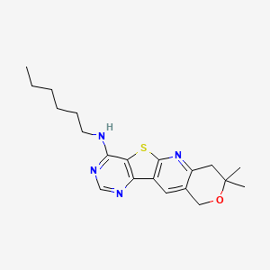 molecular formula C20H26N4OS B11034627 N-hexyl-5,5-dimethyl-6-oxa-17-thia-2,12,14-triazatetracyclo[8.7.0.03,8.011,16]heptadeca-1,3(8),9,11,13,15-hexaen-15-amine 