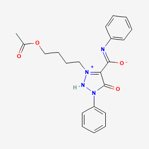 molecular formula C21H22N4O4 B11034640 1-[4-(acetyloxy)butyl]-5-(anilinocarbonyl)-3-phenyl-3H-1,2,3-triazol-1-ium-4-olate 