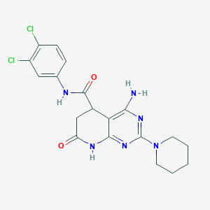 4-amino-N-(3,4-dichlorophenyl)-7-oxo-2-(piperidin-1-yl)-5,6,7,8-tetrahydropyrido[2,3-d]pyrimidine-5-carboxamide