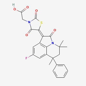 [(5Z)-5-(8-fluoro-4,4,6-trimethyl-2-oxo-6-phenyl-5,6-dihydro-4H-pyrrolo[3,2,1-ij]quinolin-1(2H)-ylidene)-2,4-dioxo-1,3-thiazolidin-3-yl]acetic acid