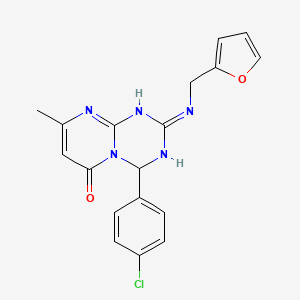 molecular formula C18H16ClN5O2 B11034662 4-(4-chlorophenyl)-2-[(2-furylmethyl)amino]-8-methyl-1,4-dihydro-6H-pyrimido[1,2-a][1,3,5]triazin-6-one 