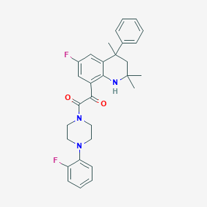 1-[4-(2-Fluorophenyl)piperazin-1-yl]-2-(6-fluoro-2,2,4-trimethyl-4-phenyl-1,2,3,4-tetrahydroquinolin-8-yl)ethane-1,2-dione