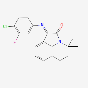 molecular formula C20H18ClFN2O B11034712 (1E)-1-[(4-chloro-3-fluorophenyl)imino]-4,4,6-trimethyl-5,6-dihydro-4H-pyrrolo[3,2,1-ij]quinolin-2(1H)-one 