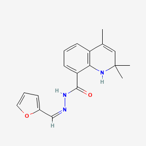 N'-[(Z)-furan-2-ylmethylidene]-2,2,4-trimethyl-1,2-dihydroquinoline-8-carbohydrazide