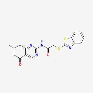 2-(1,3-benzothiazol-2-ylsulfanyl)-N-(7-methyl-5-oxo-5,6,7,8-tetrahydroquinazolin-2-yl)acetamide