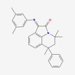 molecular formula C28H28N2O B11034740 (1E)-1-[(3,5-dimethylphenyl)imino]-4,4,6-trimethyl-6-phenyl-5,6-dihydro-4H-pyrrolo[3,2,1-ij]quinolin-2(1H)-one 