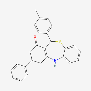 molecular formula C26H23NOS B11034755 11-(4-methylphenyl)-3-phenyl-3,4,5,11-tetrahydrodibenzo[b,e][1,4]thiazepin-1(2H)-one 