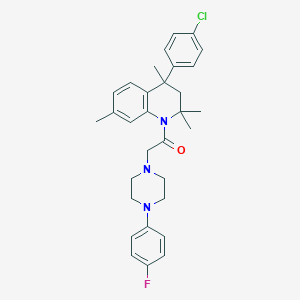 molecular formula C31H35ClFN3O B11034767 1-[4-(4-Chlorophenyl)-2,2,4,7-tetramethyl-3,4-dihydro-1(2H)-quinolinyl]-2-[4-(4-fluorophenyl)piperazino]-1-ethanone 