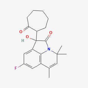 molecular formula C21H24FNO3 B11034774 8-fluoro-1-hydroxy-4,4,6-trimethyl-1-(2-oxocycloheptyl)-4H-pyrrolo[3,2,1-ij]quinolin-2(1H)-one 