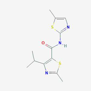 molecular formula C12H15N3OS2 B11034782 2-methyl-N-(5-methyl-1,3-thiazol-2-yl)-4-(propan-2-yl)-1,3-thiazole-5-carboxamide 