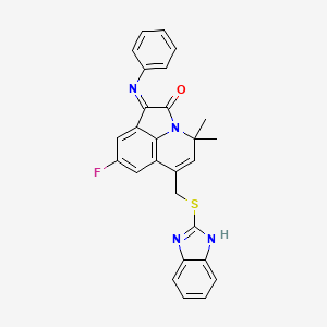 (1Z)-6-[(1H-benzimidazol-2-ylsulfanyl)methyl]-8-fluoro-4,4-dimethyl-1-(phenylimino)-4H-pyrrolo[3,2,1-ij]quinolin-2(1H)-one