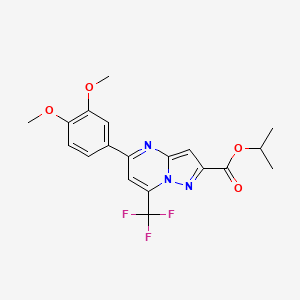 molecular formula C19H18F3N3O4 B11034803 Propan-2-yl 5-(3,4-dimethoxyphenyl)-7-(trifluoromethyl)pyrazolo[1,5-a]pyrimidine-2-carboxylate 