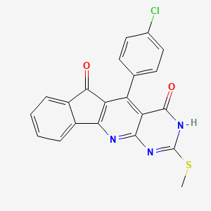 2-(4-chlorophenyl)-6-methylsulfanyl-5,7,9-triazatetracyclo[8.7.0.03,8.011,16]heptadeca-1(10),2,6,8,11,13,15-heptaene-4,17-dione