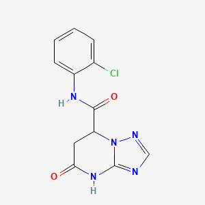 molecular formula C12H10ClN5O2 B11034845 N-(2-chlorophenyl)-5-oxo-4,5,6,7-tetrahydro[1,2,4]triazolo[1,5-a]pyrimidine-7-carboxamide 