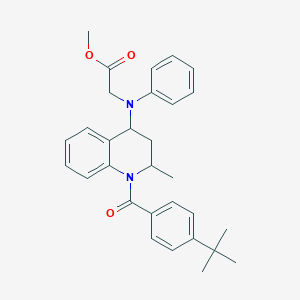 Methyl 2-({1-[4-(tert-butyl)benzoyl]-2-methyl-1,2,3,4-tetrahydro-4-quinolinyl}anilino)acetate